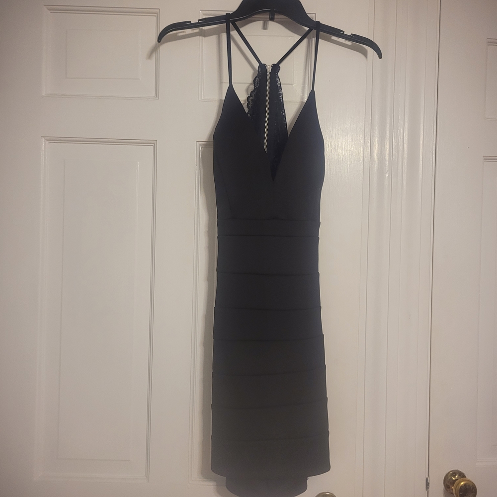 Emerald Sundae Black Backless Dress